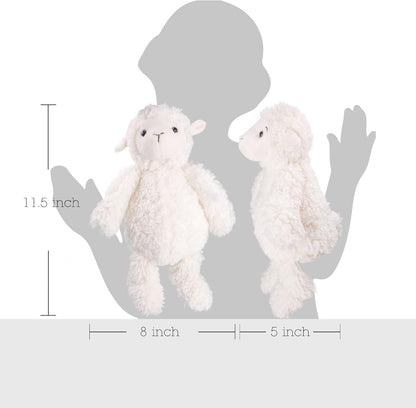 Lamb Stuffed Animal, 12" Stuffed Lamb Plush for Baby, Cuddly Fluffy Sheep Toy, Plushies for Newborn Nursery, Easter Decoration