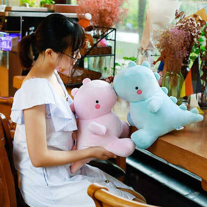 Cute Dinosaur Plush Toys, Fat Dinosaur Stuffed Dolls, Soft Animal Dino Plushie, Birthday Gifts for Kids Girls Boys Blue 12 Inch